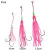 2 Pcs/Lot 6cm/10cm/12cm Saltwater Octopus Bait hook Soft Silicone Luminous Squid Skirt Lure Artificial Fishing Tackle with Hooks ► Photo 2/6