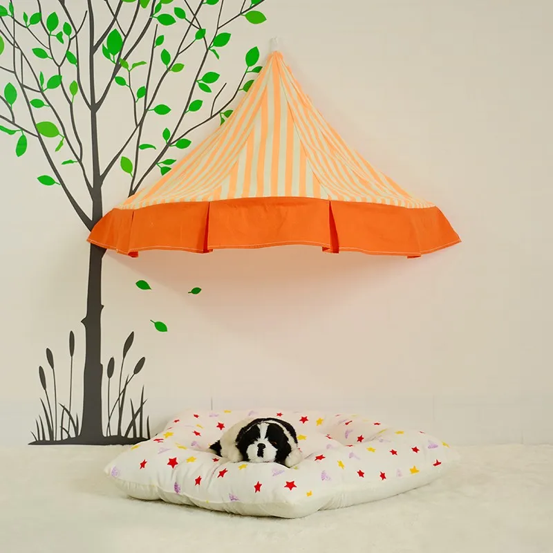 Дизайн хлопок pet гнездо площадка для игр домашних животных Игровая палатка teepee Милая теплая игровая площадка для собаки оранжевый цвет