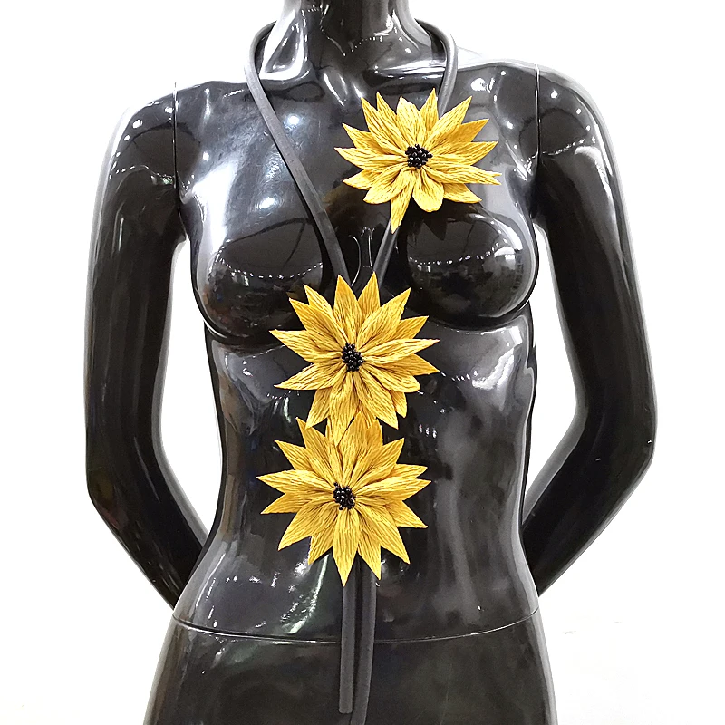 

YD&YDBZ New Sunflower Handmade Necklaces Women's Long Necklace Rubber Chains High Quality Harajuku Gothic Jewelry Party Travel