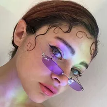 Солнцезащитные очки без оправы wo мужские солнцезащитные очки в квадратной оправе в стиле ретро женские брендовые маленькие винтажные прозрачные затемняющие очки мужские женские солнцезащитные очки UV400