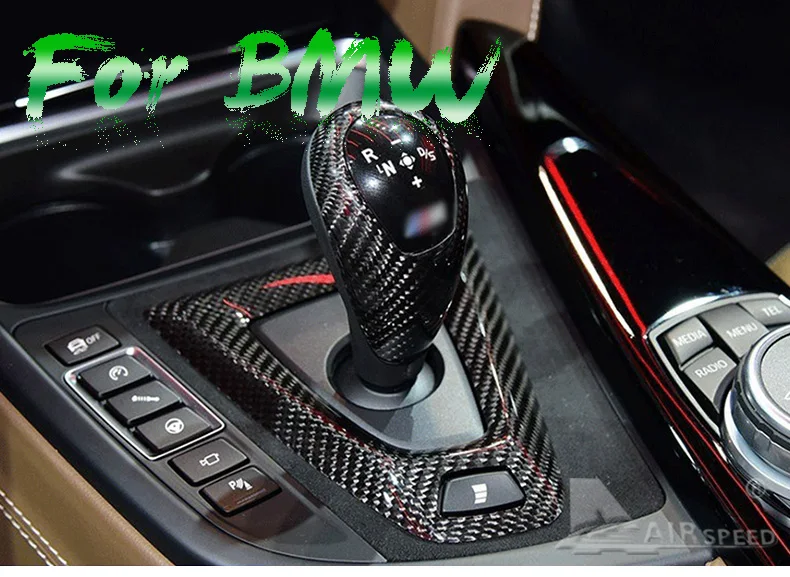 Carbon Fiber Gear Knob Cover for BMW F80 M3 F82 M4 F87 E92 E93 E60 M5 F10 M5 M6 F85 X5M F86 X6M Accessories Car Styling (1)