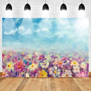 

Neoback Flower Photo Backdrop for Photography Wedding Background Photocall Boda Blue Sky Mysterious Custom Backdrop for Studio