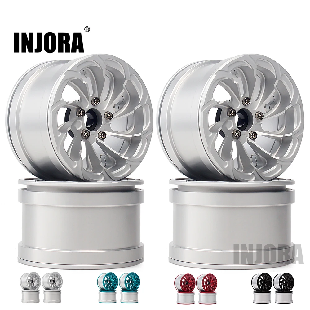 

INJORA 4PCS Aluminum Alloy 2.2 Beadlock Wheel Rims for 1/10 RC Rock Crawler Axial SCX10 RR10 90053 90048 Wraith 90045 90018