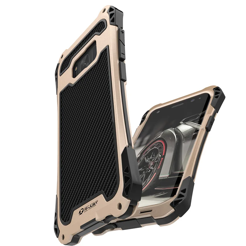Для samsung Galaxy S8 plus чехол противоударный алюминиевый металлический сверхпрочный жесткий армированный чехол для samsung S10Plus S8+ S10 5G чехол - Цвет: gold black