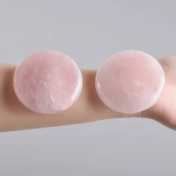 Pedra Chakra Natural Palm, Pedra Grande Massagem Quente, SPA de Cura, Quartzo Rosa Cristal Reiki, Pedra Energia Cuidados de Saúde, 60mm