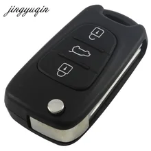 jingyuqin Car Remote Flip Key Shell 3 Button For Hyundai Avante I30 IX35 Kia K2 K5 Sorento Sportage Folding Key Case Blank Cover