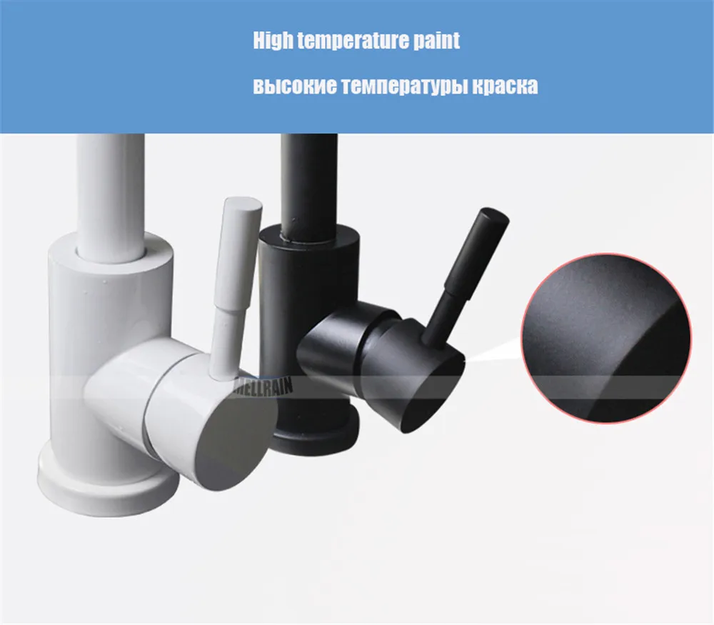 Black and white color 304 stainless steel kitchen faucet mixer dual sink rotation kitchen water tap