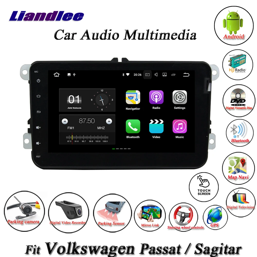 Sale Liandlee Car Android System For Volkswagen Passat / Sagitar Radio DVD Player GPS Navi Navigation Wifi Touch Button Multimedia 0