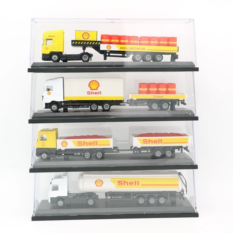 

New Die Casting Alloy Plastic Container Truck Oil Trailer Truck Model Children's Toys With Display Box Free Delivery