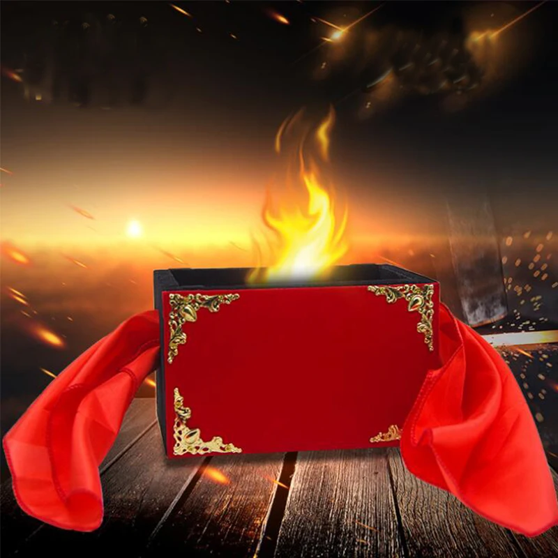 

Silk thru Fired Box Magic Tricks Props Toys Professional Magician