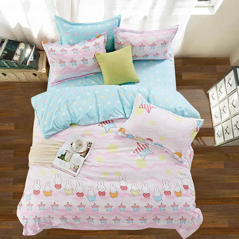 

sweet penguins print bedding sets coverlets comforter single twin full queen king size Children's babys girl's bed skyblue pink