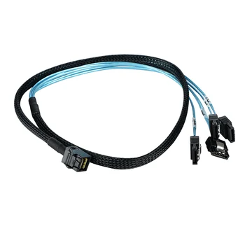 

0.75m Mini SAS SFF-8643 Male to 4 SATA 7-Pin Splitter Adapter Cable Connecter Support for 6-12 GBPs Band