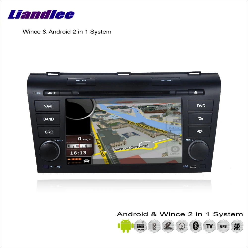 Liandlee автомобиля Android Мультимедиа Стерео для Mazda 3/Axela 2003 ~ 2009 Радио CD dvd-плеер GPS навигации аудио видео s160 Системы