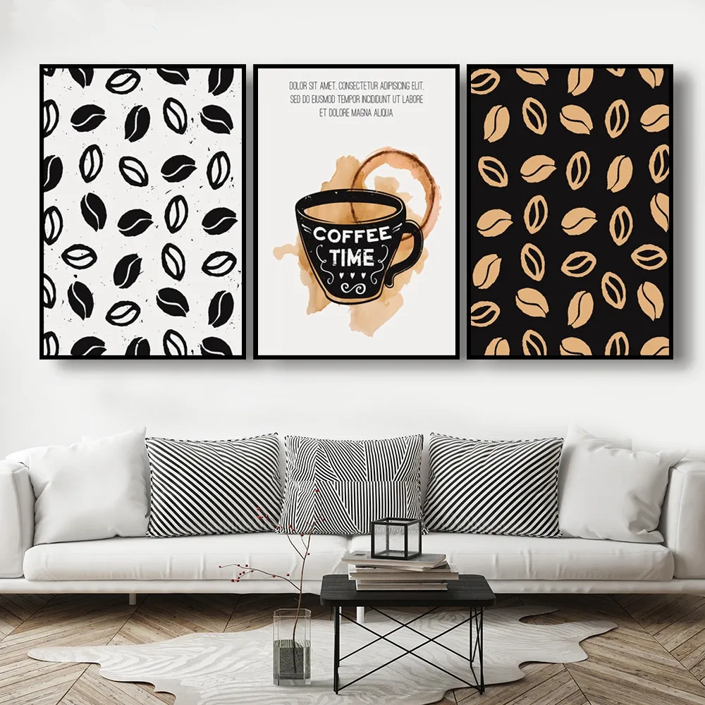 

Fashion Coffee Bean Poster Nordic Style Pictures Print Modern Minimalist Quotes Painting Cafe Canvas Wall Art Kitchen Home Decor