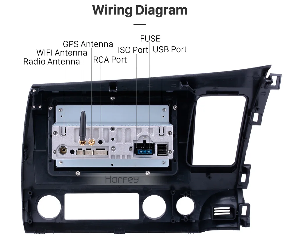 Cheap Harfey  8-core RAM 4G ROM 32G Android 8.0 Car Multimedia player GPS navigation for 2006-2011 Honda Civic LHD 10.1 inch Car radio 20