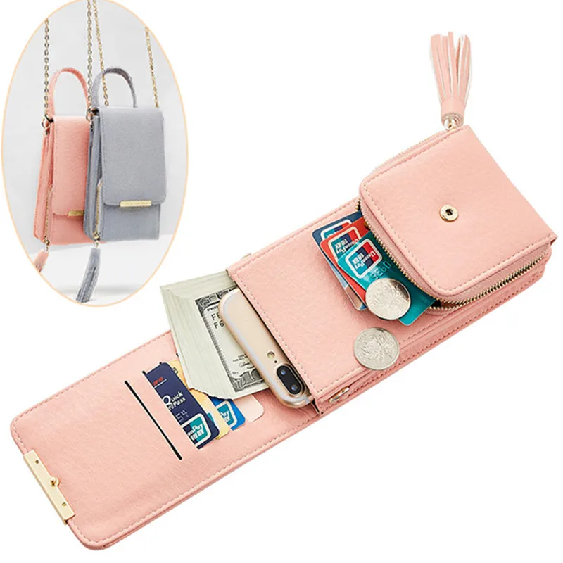 

AEQUEEN Woman Small Crossbody Bag Women Luxury Phone Bag Female Leather Handbag Card Holder Clutch Purse with Shoulder Strap