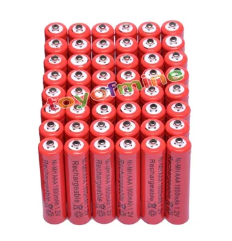 

48x AAA 1800mAh 3A 1.2 V Ni-MH Red Rechargeable Battery Cell for MP3 RC Toys