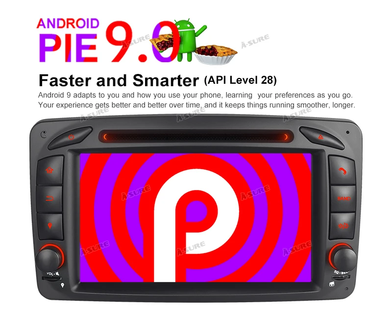 Flash Deal A-Sure 2 Din Android 9.0 Radio GPS DVD Player Navigation For Mercedes Benz C-class W203 CLK G500 Viano Vito Class G-Class W463 5