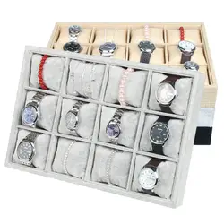 12 Сетка ювелирные изделия Дисплей лоток бархат с подушками Льняной браслет Дисплей подставка держатель браслеты хранения ювелирных