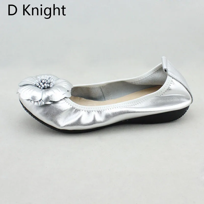 2018 Spring Women Flats Shoes Women Genuine Leather Shoes Woman Ballet Flats Flower Round Toe Loafers Slip On Ballerines Flats  (20)