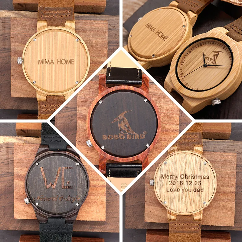 

Personality LOGO Words Message Engraved Wood Watch or Sunglasses Logo Customized Item No Products Engraving Special Gift
