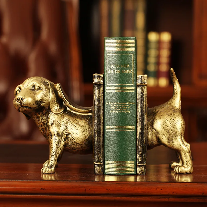 

European dog Bookends resin crafts Home Furnishing process high-grade decoration Retro Old creative Home Furnishing decorations