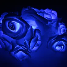 HANMIAO 1,2 м светодиодный свет гирлянда на батарейках синий/красный цветок розы светодиодный Сказочный свет на День святого Валентина Свадебный подарок, украшение 13