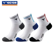 3 пары высокого качества Victor профессиональные брендовые дышащие спортивные носки средние чулки носки для бадминтона SK112