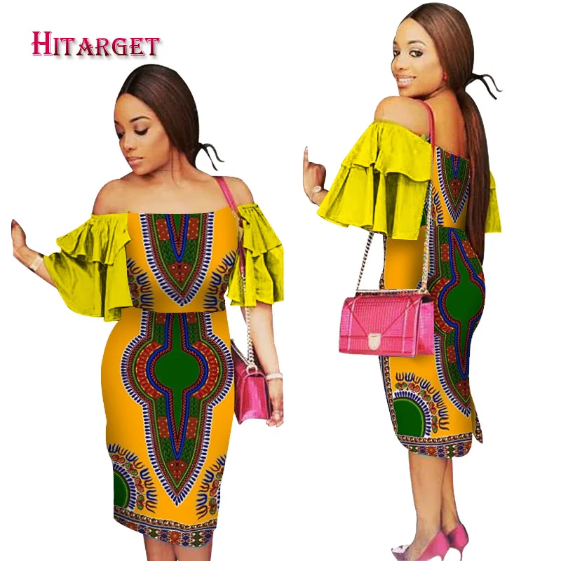 

2017 African women fashion beautiful party dress sexy dress cotton high quality sewing dashiki Vintage prints Clothing WY1350