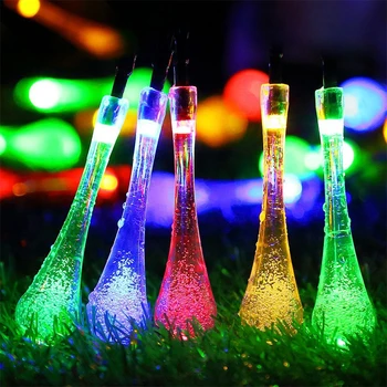 

Solar String Lamp LED Outdoor Automatic Multiple Shapes Colors Waterproof Holiday lighting For Wedding Party Decoration Light