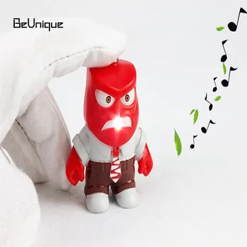 

INSIDE OUT Anger LED Keychain Cartoon Figure Key ring pendant Sound-emitting toys FalshlightCreative Gifts for child10pcs/lot