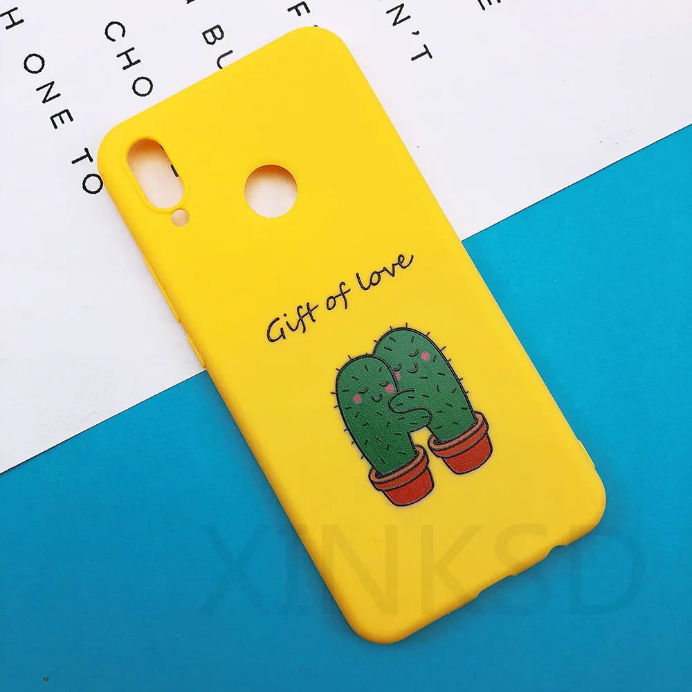 

Yellow soft silicone TPU case for xiaomi mi a1 a2 5x 6x cat cactus phone cases on huawei nova 3i p smart plus funny comic case