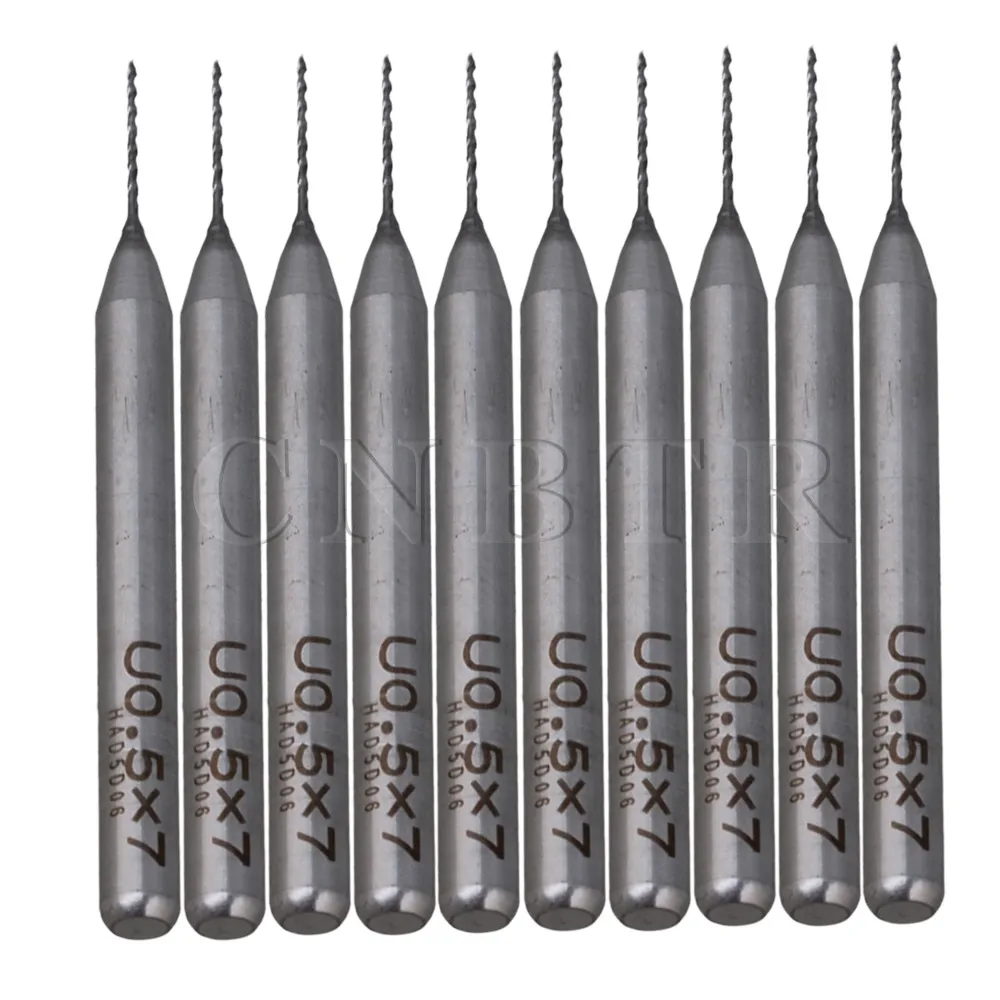 CNBTR A set of 0.5mm Tungsten Steel Carbide PCB drill Bits CNC / PCB Milling Machine in Drill