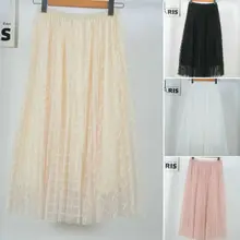 Женская летняя сексуальная сетчатая юбка в стиле бохо с высокой талией и оборками, женские пляжные юбки, розовая женская элегантная фатиновая юбка средней длины