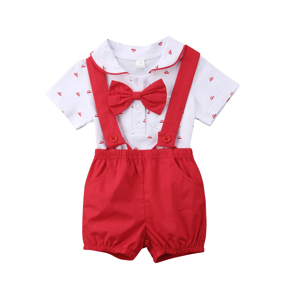 

Pudcoco New Fashion Newborn Kids Baby Boy Girl Romper Short Sleeve Jumpsuit Braces Pants Clothes Outfits