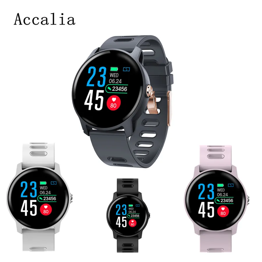 

Accalia S08 smartband IP68 waterproof sportwatch heartrate blood pressure monitor smartwatch multiple color collection wristband