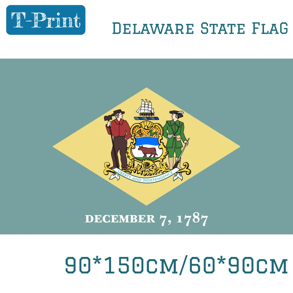

USA 60*90cm 90*150cm State of Delaware Flag 3x5FT Hanging Flags Activity with Brass Grommets