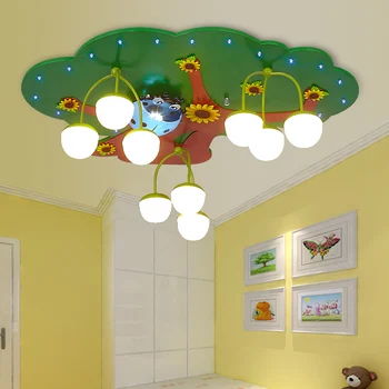 

creative green tree LED ceiling lamps children's room men and girls bedroom cartoon lighting kindergarten ceiling light ZA92755