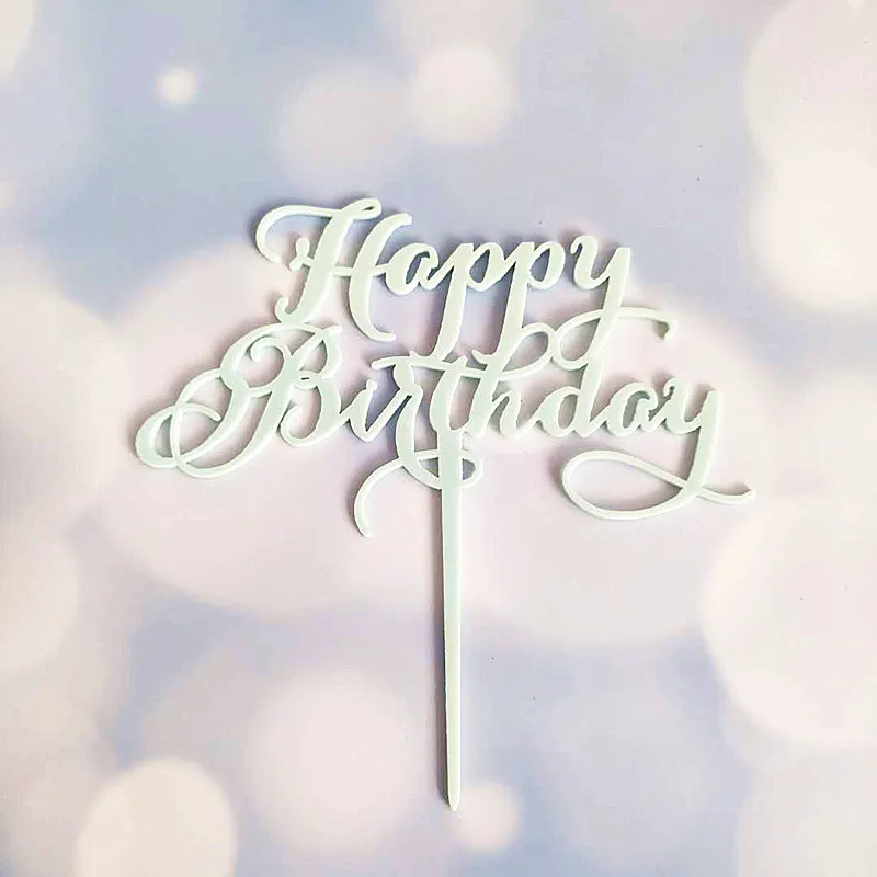 С Днем Рождения акриловый торт Топпер золото серебро блеск кекс Топпер для торта украшения детский душ день рождения поставки