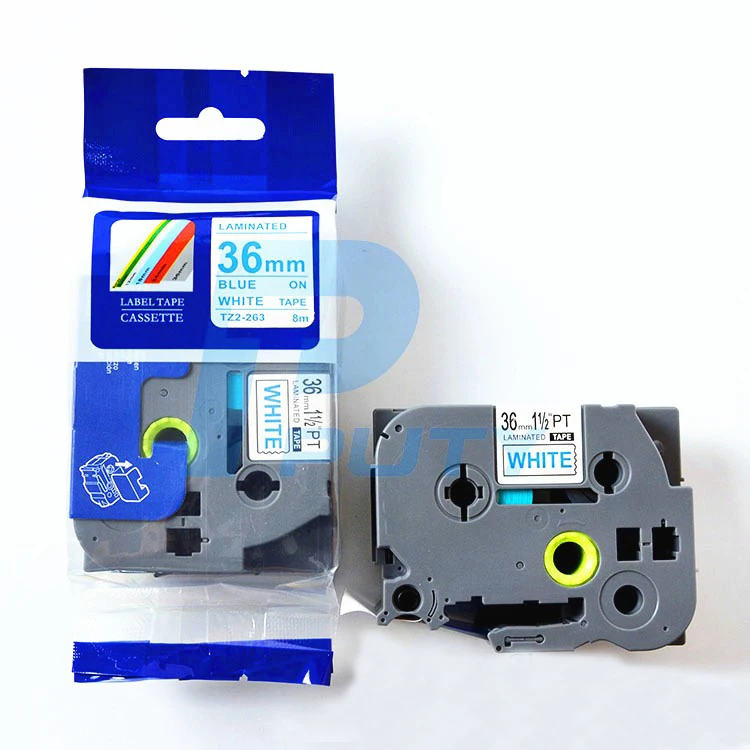 2 шт PUTY совместимый Tz263 tz263 TZ-263 кассеты для этикеток TZ ламинированные 36 мм синий на белом лента этикеток
