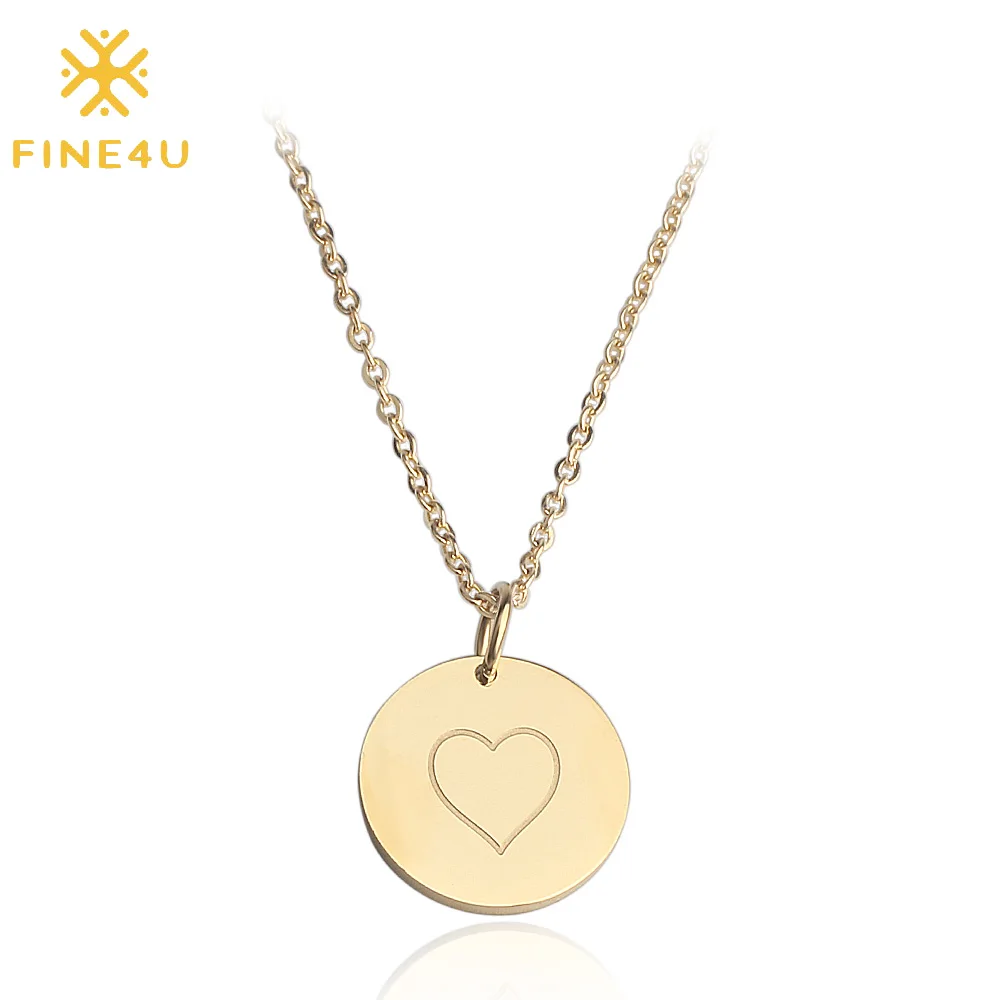 Ожерелье с подвеской монеткой Круглым Диском FINE4U N145 для девочек цепочка из