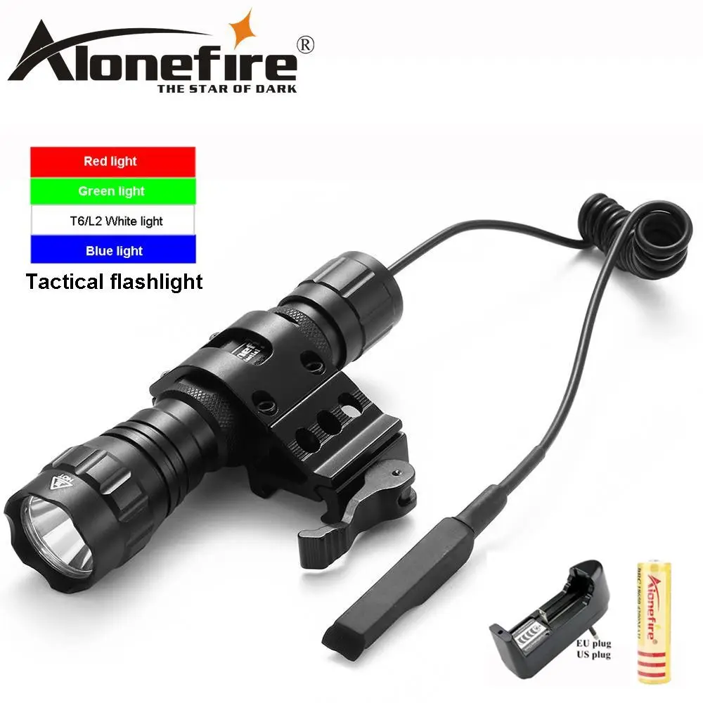 AloneFire 501Bs XM L T6 White/Green/Blue/Red Light LED Tactical