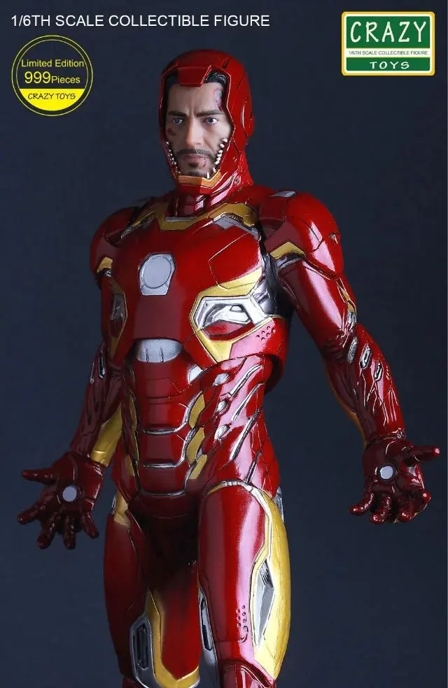 

Crazy Toys Marvel Avengers Ironman Iron Man 3 Mark XLV MK45 999 Limit 1:6 PVC Collectible Figure Model Toys 12" 30cm