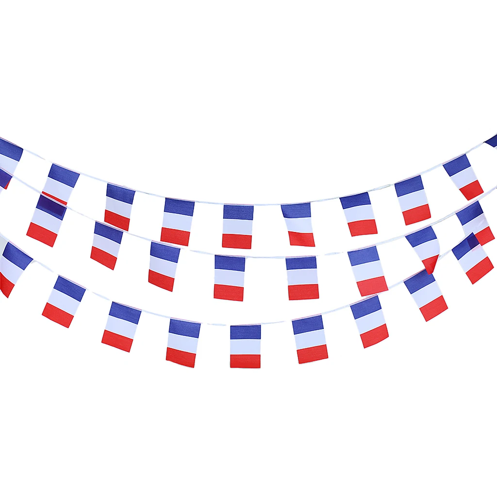 30x French String Flag Country Bunting Flag Banner Flags for Garland Party Decorations Supplies Parades Favor -10cm