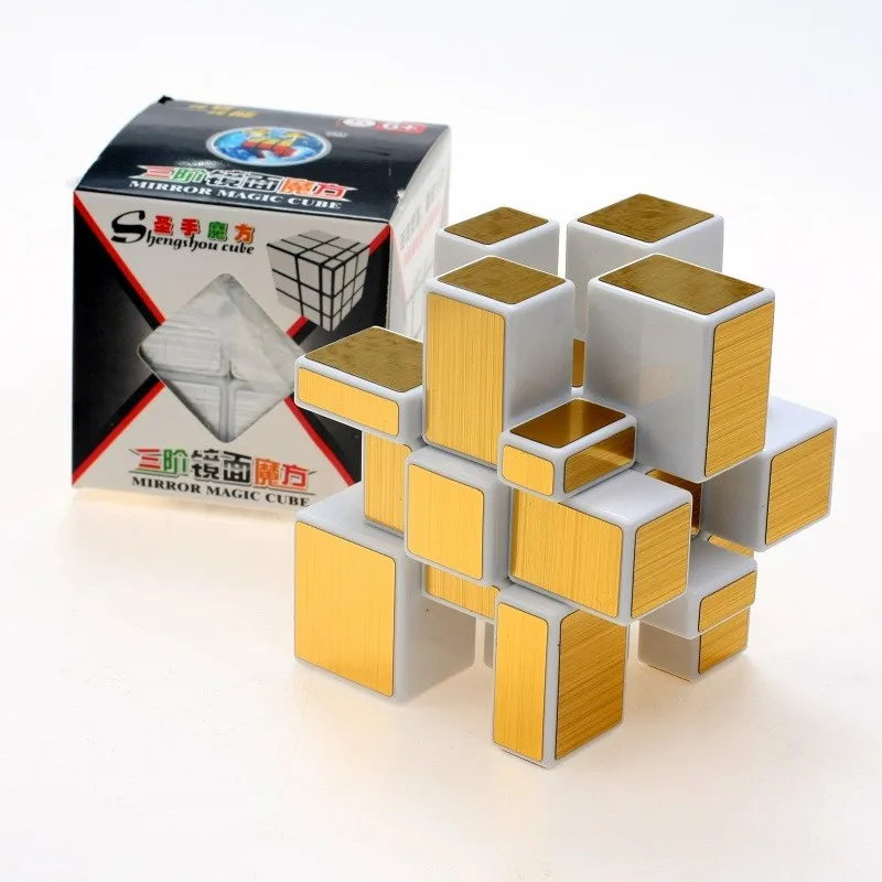 Shengshou Зеркало, куб 3x3 Куб Магия Puzzle Черный и белый Пазлы кубики образование Игрушечные лошадки Cubo magico как подарок