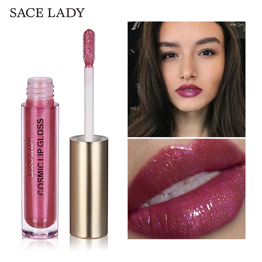 SACE LADY Shimmer Lip Gloss Makeup Liquid Lipstick Tint Glitter Cosmic