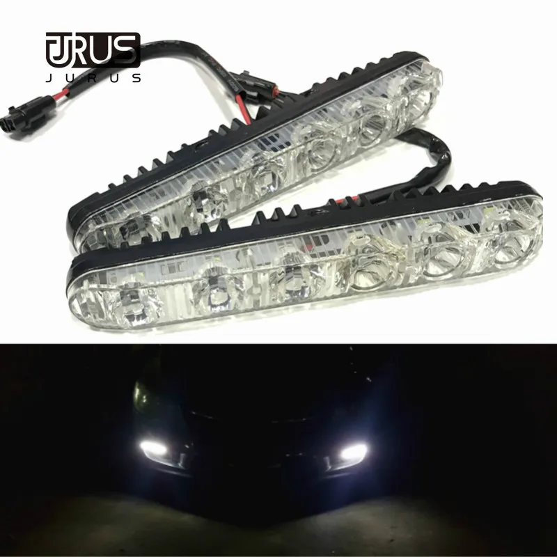 Goede JURUS Universele 12 v 2 stks 6LED Dagrijverlichting DRL Led Vloeiende Knipperlichten Dag Licht Auto Rijden licht Wit Geel