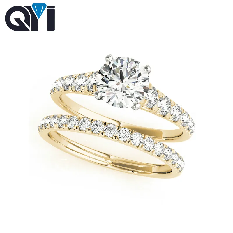 

QYI Fashion Ring sets 925 Sterling Silver Women CZ Jewelry Rings Elegant Engagement Wedding Finger Ring Female Fine Jewelry Gift