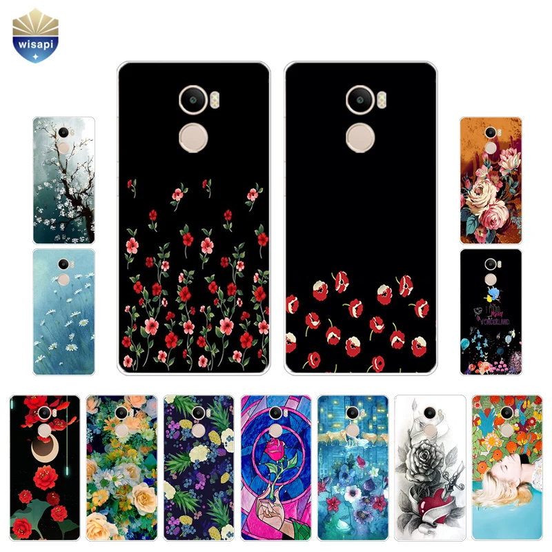 

For Xiaomi Redmi 3 / 3 Pro Shell For Redmi 4 / 4 Pro Phone Case 5.0" For Hongmi 4A Coque Soft TPU Bumper Beauty Flowers Painted