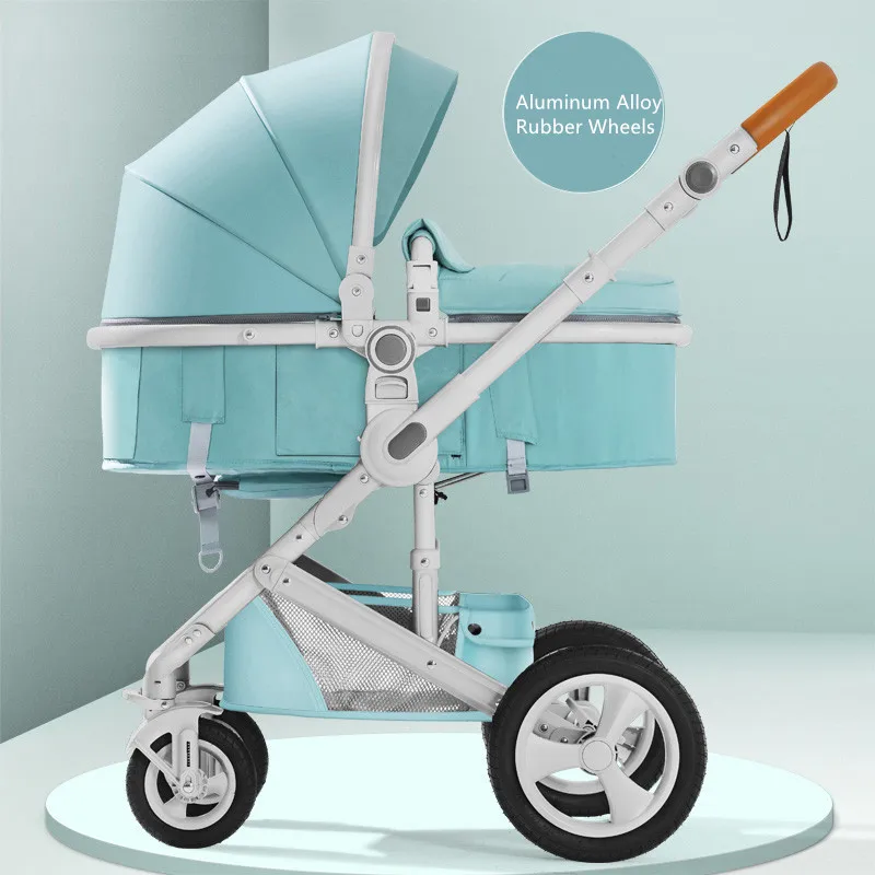 Роскошная детская коляска 3 в 1 с высоким пейзажем, двусторонняя коляска, Горячая мама, розовая коляска для путешествий, детская коляска - Цвет: 21